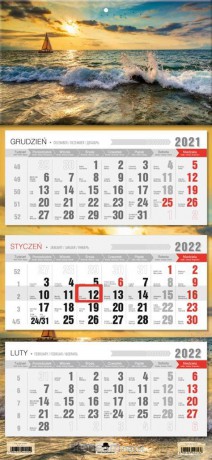 Kalendarz 2022 trójdzielny Żaglówka [KALENDARZ]