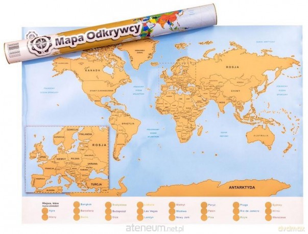 Mapa Odkrywcy - Świat - ulepszona zdrapka