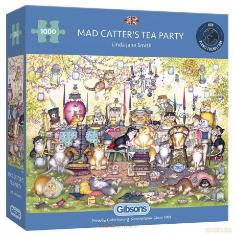 Puzzle 1000 el. Herbatka z szalonymi kotami [PUZZLE]