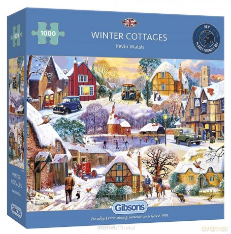 Puzzle 1000 el. Zima na wsi [PUZZLE]
