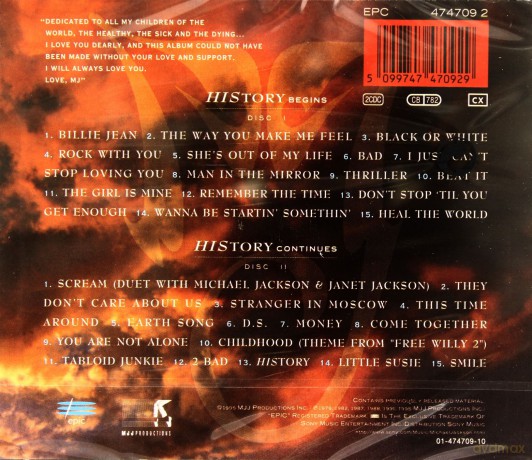 Michael Jackson: HIStory - PAST, PRESENT AND FUTURE - BOOK I [2CD]