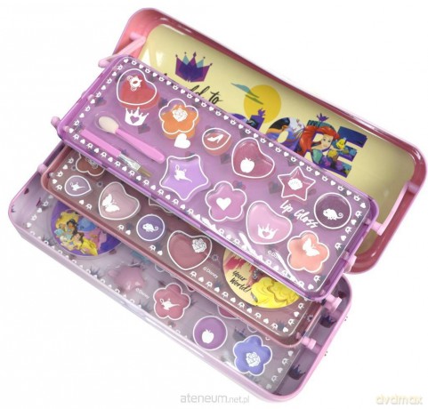 Trzypoziomowe met. etui z kosmetykami Princess