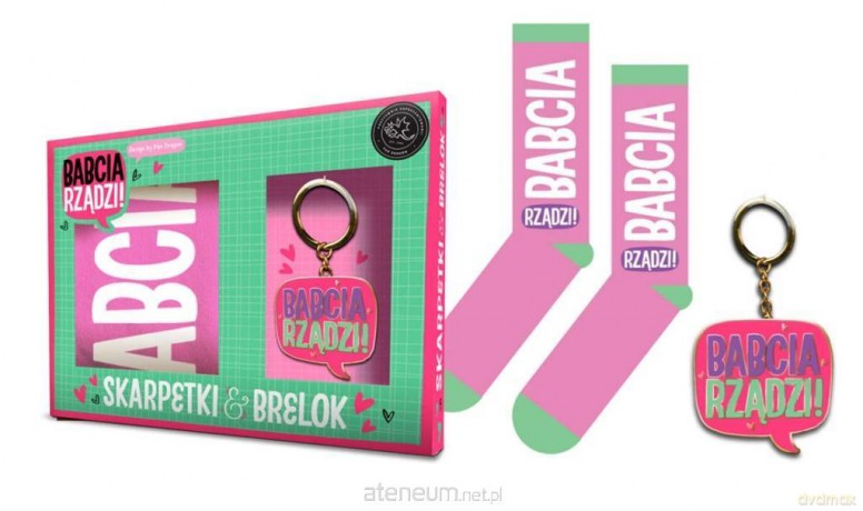 Zestaw brelok + skarpetki Babcia rządzi