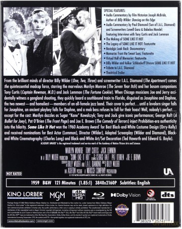 Some Like It Hot (Pół żartem, pół serio) [Blu-Ray 4K]+[Blu-Ray]