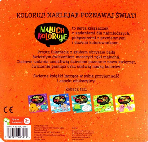 Maluch koloruje i ćwiczy pamięć - Zielona Sowa [KSIĄŻKA]
