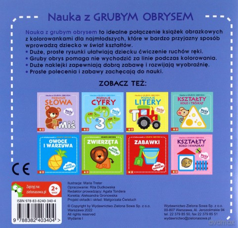 Nauka z grubym obrysem. Kształty. Koło i prostokąt [KSIĄŻKA]