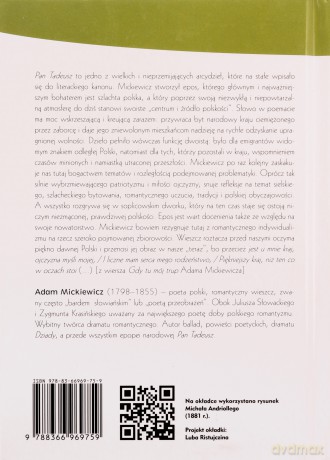 Pan Tadeusz lektura z opracowaniem - Adam Mickiewicz [KSIĄŻKA]