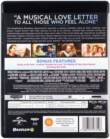 Dear Evan Hansen (Drogi Evanie Hansenie) [Blu-Ray 4K]+[Blu-Ray]