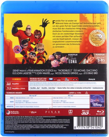 Incredibles 2 (Iniemamocni 2) (Disney) [Blu-Ray 3D]+[Blu-Ray]