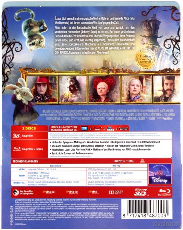Alice Through the Looking Glass (Alicja po drugiej stronie lustra) (Disney) (steelbook) [Blu-Ray 3D]+[Blu-Ray]