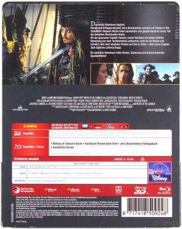 Pirates of the Caribbean: Dead Men Tell No Tales (Piraci z Karaibów: Zemsta Salazara) (steelbook) (Disney) [Blu-Ray 3D]+[Blu-Ray]