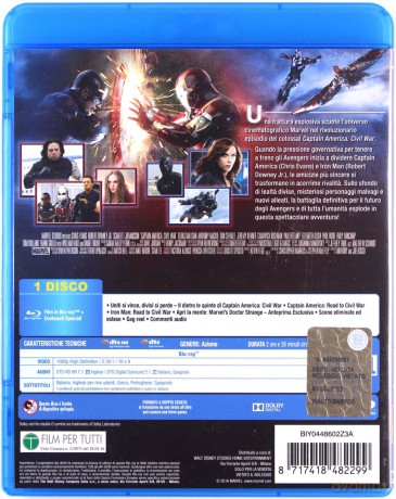 Captain America: Civil War (Kapitan Ameryka: Wojna bohaterów) [Blu-Ray]