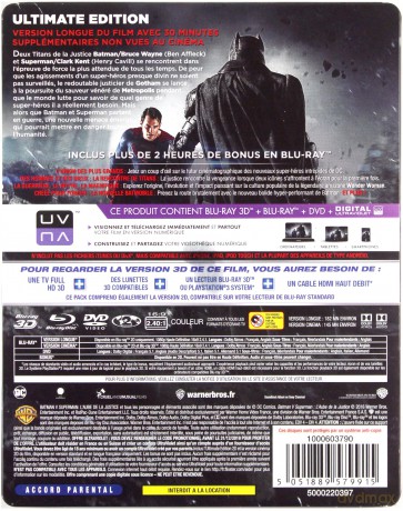 Batman v Superman: Dawn of Justice (Batman kontra Superman: Świt sprawiedliwości) (steelbook) [Blu-Ray 3D]+[Blu-Ray]+[DVD]