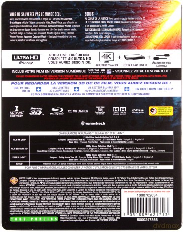 Justice League (Liga Sprawiedliwości) (steelbook) [Blu-Ray 4K]+[Blu-Ray 3D]+[Blu-Ray]