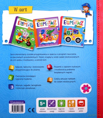 Pierwszy elementarz 5-latka Nauka zabawa wycinanki naklejki piosenki - Agnieszka Bator [KSIĄŻKA]