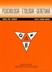 Psychologia etologia genetyka (Tom 20/2009) [KSIĄŻKA]