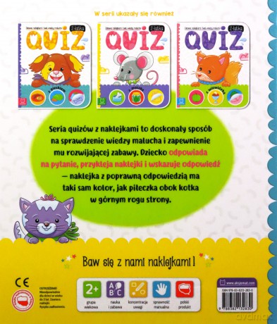 Quiz 2-latka z kotkiem Zabawa naklejkami i test wiedzy malucha - Anna Podgórska [KSIĄŻKA]