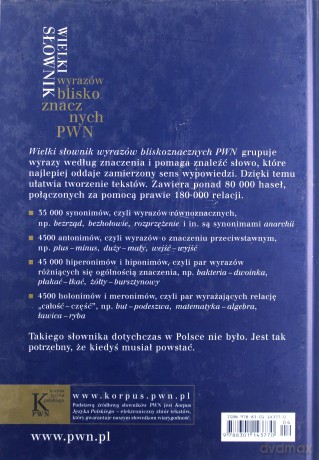 Wielki słownik wyrazów bliskoznacznych PWN [KSIĄŻKA]