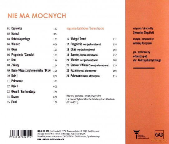 Nie ma mocnych soundtrack (Andrzej Korzyński) [CD]