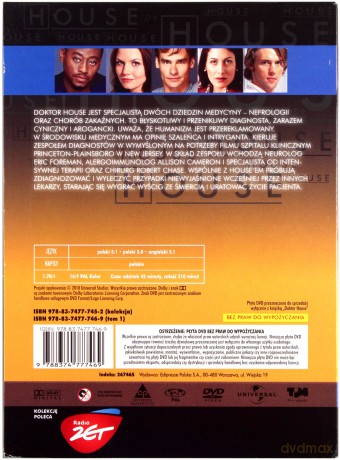 Dr House Sezon 1 odc 1-5 [DVD]