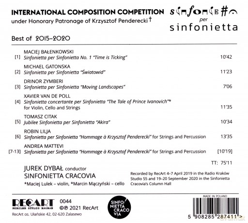 Sinfonietta Cracovia: Sinfonietta Cracovia [CD]
