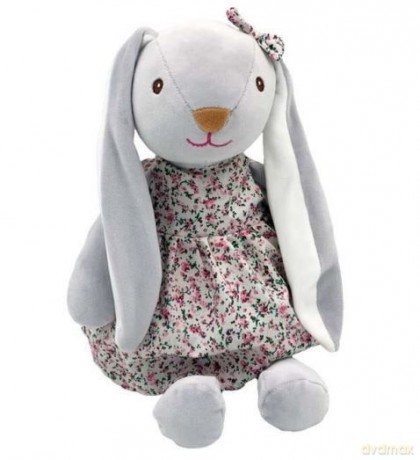 Maskotka Króliczka Kalinka szara 25 cm