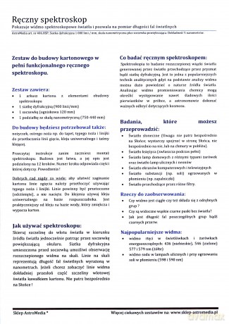 Ręczny spektroskop; zestaw do samodzielnej budowy