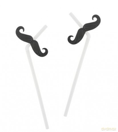 Słomki do picia z wąsami, 6 sztuk