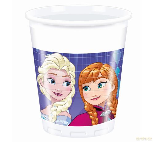Kubeczki plastikowe - "Frozen Snowflakes", 8 sztuk