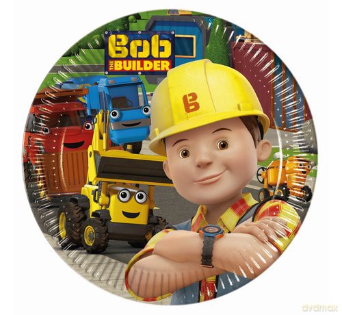 Talerzyki papierowe Bob The Builder 20 cm 8 sztuk