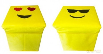 Pufa Emoji z możliwością przechowywania kwadrat