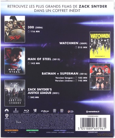 Zack Snyder Collection::300 / Watchmen / Man of Steel / Batman v Superman / Zack Snyder's Justice League [BOX] [5xBlu-Ray 4K]+[5xBlu-Ray]
