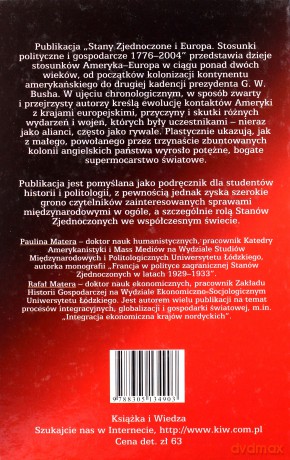 Stany Zjednoczone I Europa Stosunki Polityczne...Tw - Paulina Matera, Rafał Matera [KSIĄŻKA]