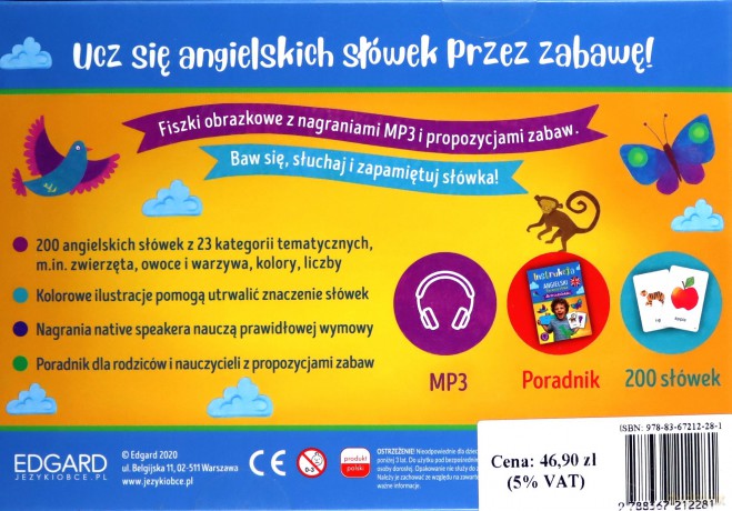 Angielski. Pierwsze słowa dla przedszkolaka. Fiszki - Katarzyna Kępińska [KSIĄŻKA]