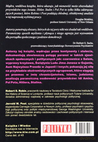 Paranoja Polityczna. Psychologia Nienawiści - Robert S.Robins, Jerrold M.Post [KSIĄŻKA]