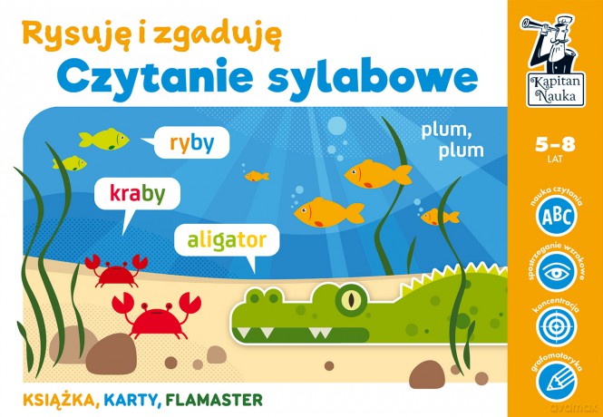 Czytanie sylabowe. Rysuję i zgaduję. Kapitan Nauka - Monika Sobkowiak [KSIĄŻKA]