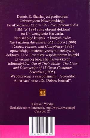 Cyberłamigłówki Doktora Ecco - Dennis E.Shasha [KSIĄŻKA]