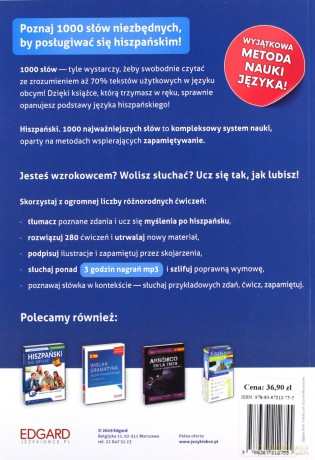 Hiszpański. 1000 najważniejszych słów. Poziom A1-A2 [KSIĄŻKA]
