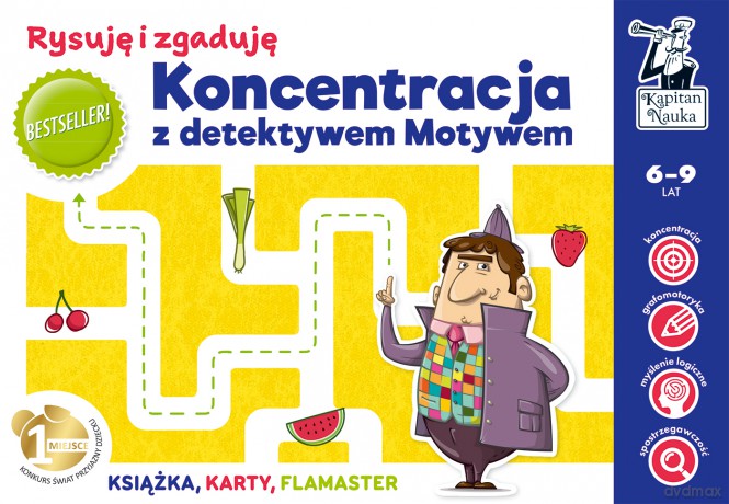 Koncentracja z detektywem Motywem. Rysuję i zgaduję. Kapitan Nauka - Agnieszka Biela [KSIĄŻKA]
