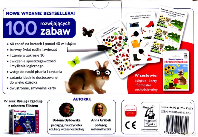 Rysuję i zgaduję z królikiem Kazikiem. Kapitan Nauka - Bożena Dybowska, Anna Grabek [KSIĄŻKA]