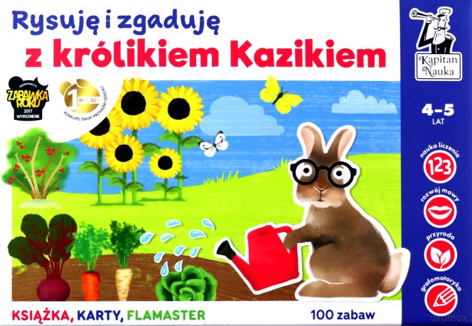 Rysuję i zgaduję z królikiem Kazikiem. Kapitan Nauka - Bożena Dybowska, Anna Grabek [KSIĄŻKA]