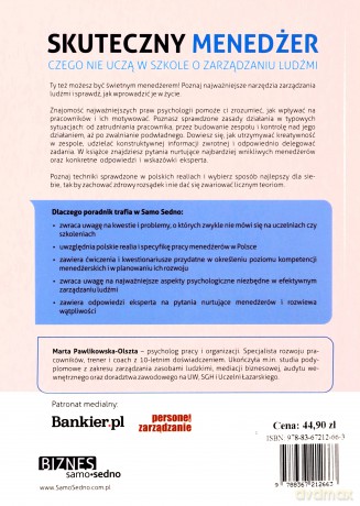 Skuteczny menedżer. Czego nie uczą w szkole o zarządzaniu ludźmi - Marta Pawlikowska-Olszta [KSIĄŻKA]