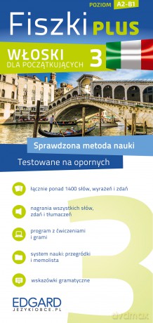 Włoski. Fiszki PLUS dla początkujących 3. Poziom A2-B1 [KSIĄŻKA]