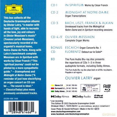 Olivier Latry: Complete Recordings On Dg [Blu-Ray]+[10CD]