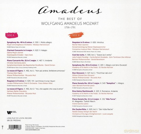 Amadeus: The Best Of Wolfgang Amadeus Mozart [Winyl]