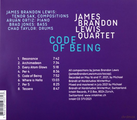 James Brandon Lewis Quartet: Code Of Being [CD]