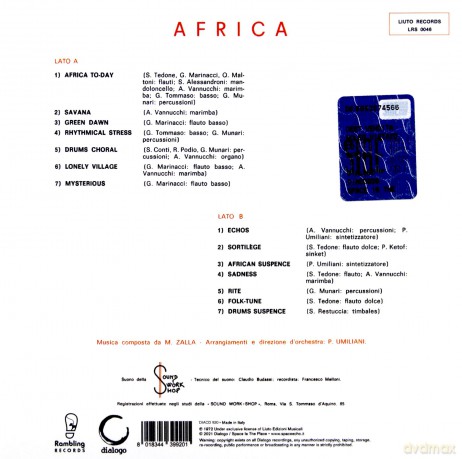 Africa soundtrack (Afryka) (Zalla Piero Umiliani) [CD]
