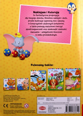 Disney maluch Naklejam i koloruję NAK-9202 [KSIĄŻKA]