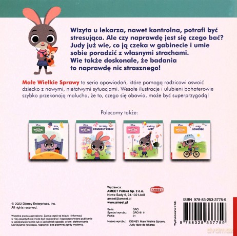 Małe wielkie sprawy Judy idzie do lekarza Disney GRO-9111 [KSIĄŻKA]