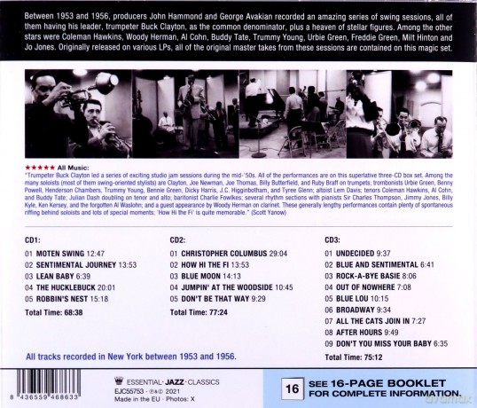 Buck Clayton: Complete Legendary Jam Sessions Master Takes [3CD]
